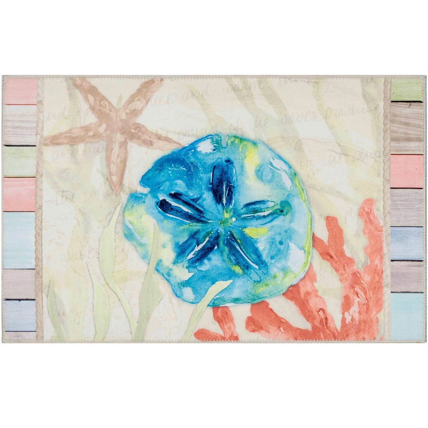 Olivia's Home 32 X 22 Multicolored Pastel Coastal Polyester Rug