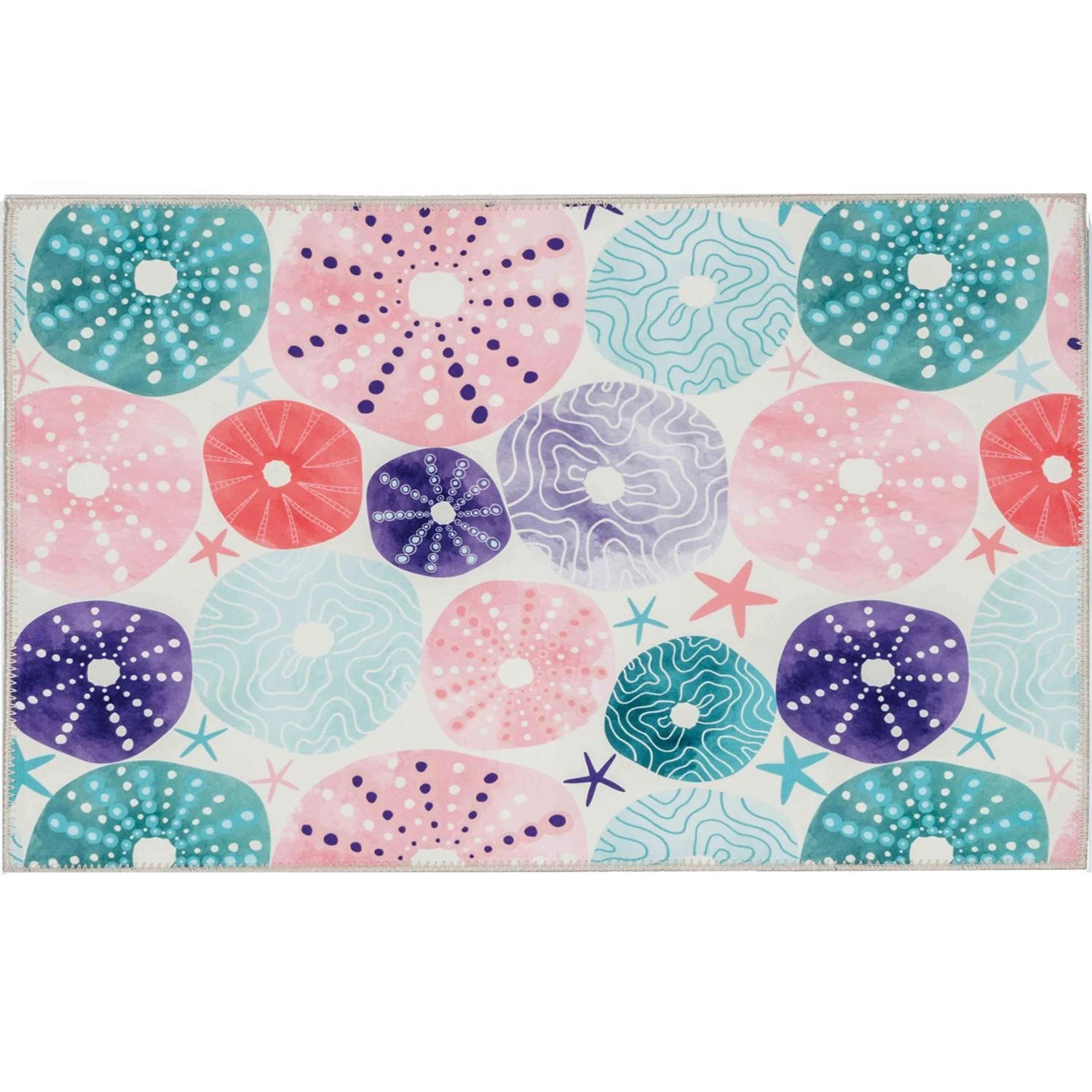 Olivia's Home 32 X 22 Multicolored Magical Sea Urchins Polyester Rug