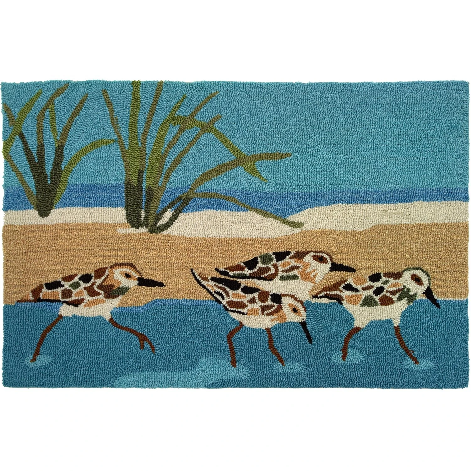 Homefires 34 In. L X 22 In. W Multicolored Oceanside Sandpipers Accent Rug