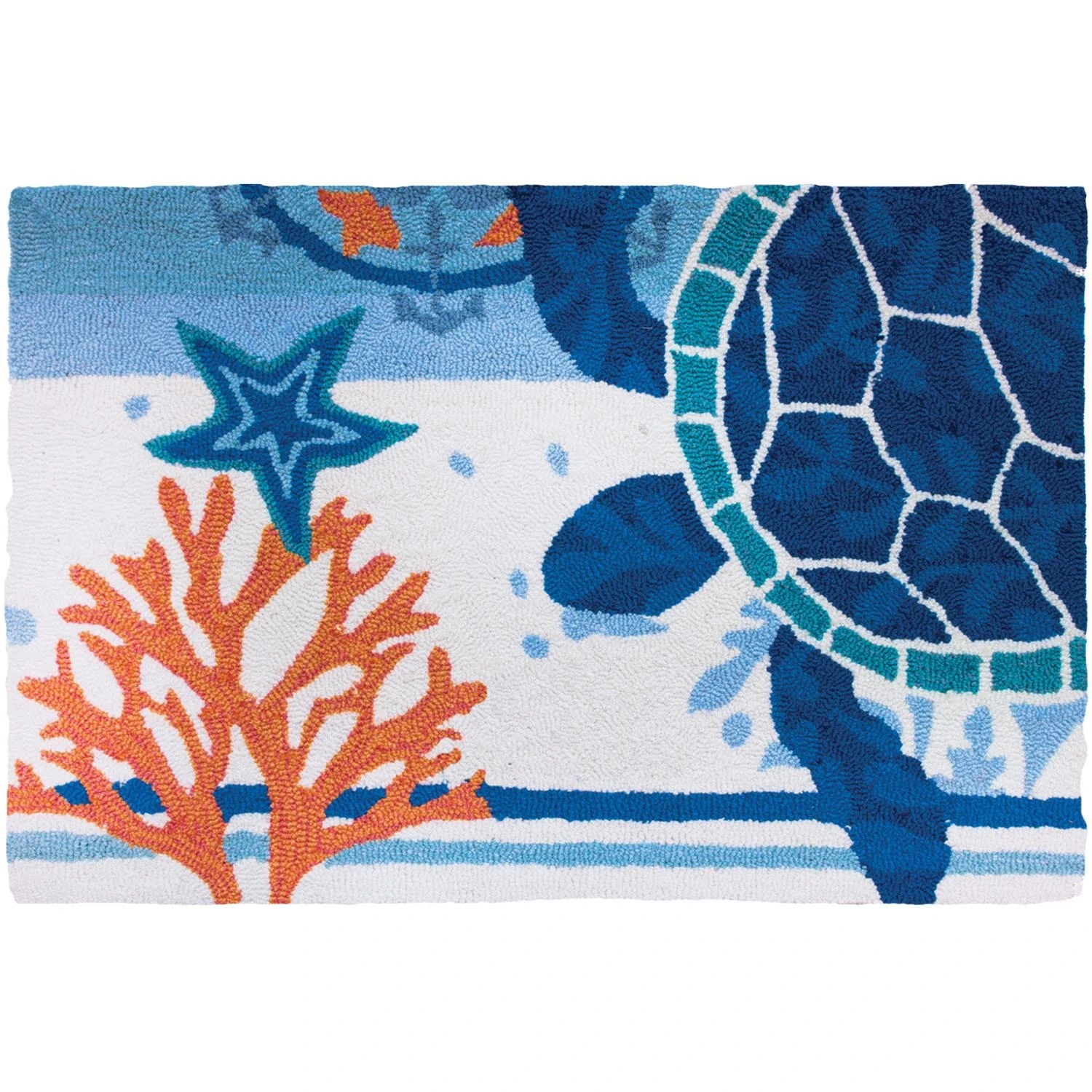 Homefires 34 In. L X 22 In. W Multicolored Turtle Medallion Accent Rug