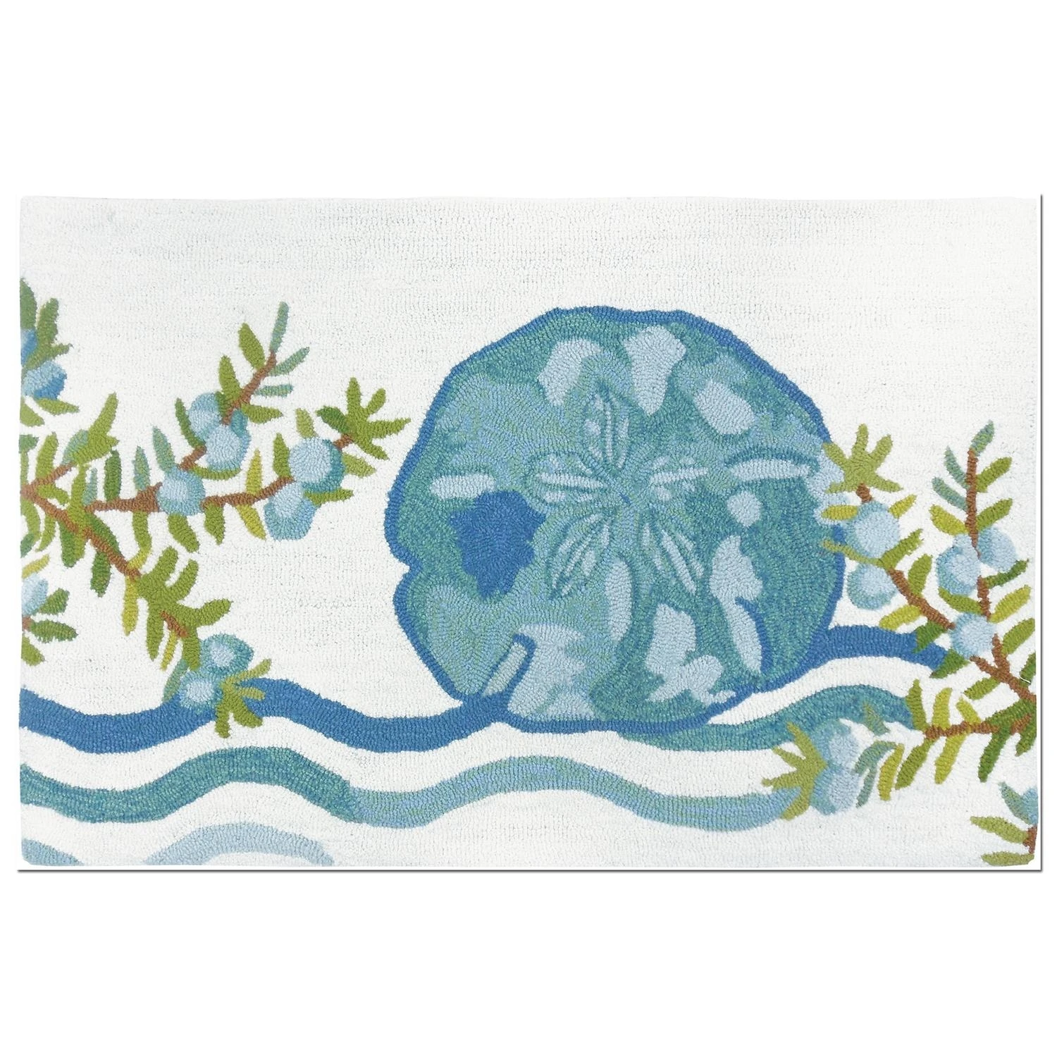 Homefires 34 In. L X 22 In. Multicolored Ocean Tide Sand Dollar Accent Rug
