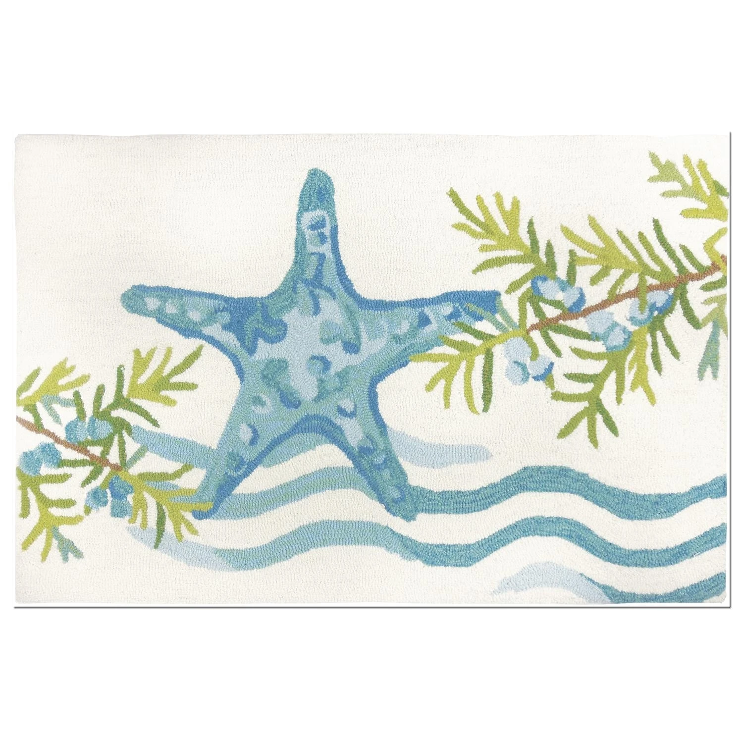 Homefires 34 In. L X 22 In. Multicolored Ocean Tide Starfish Accent Rug