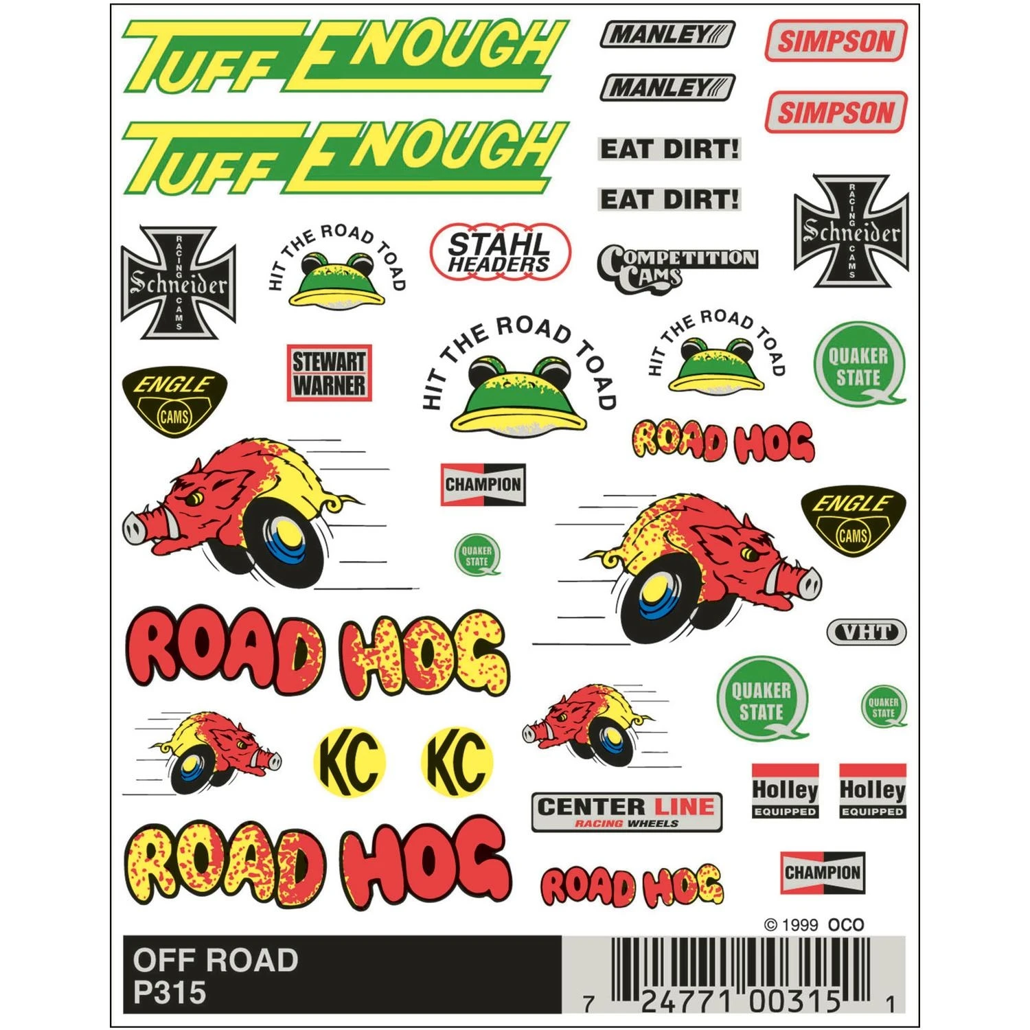 Pinecar P315 Off-road Dry Transfer Decals Multicolored