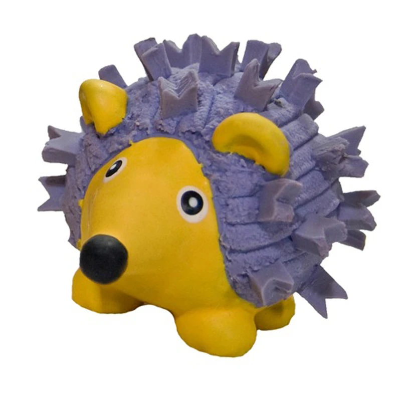 HuggleHounds Ruff-Tex Purple Violet The Hedgehog Latex Squeaky Dog Toy Small
