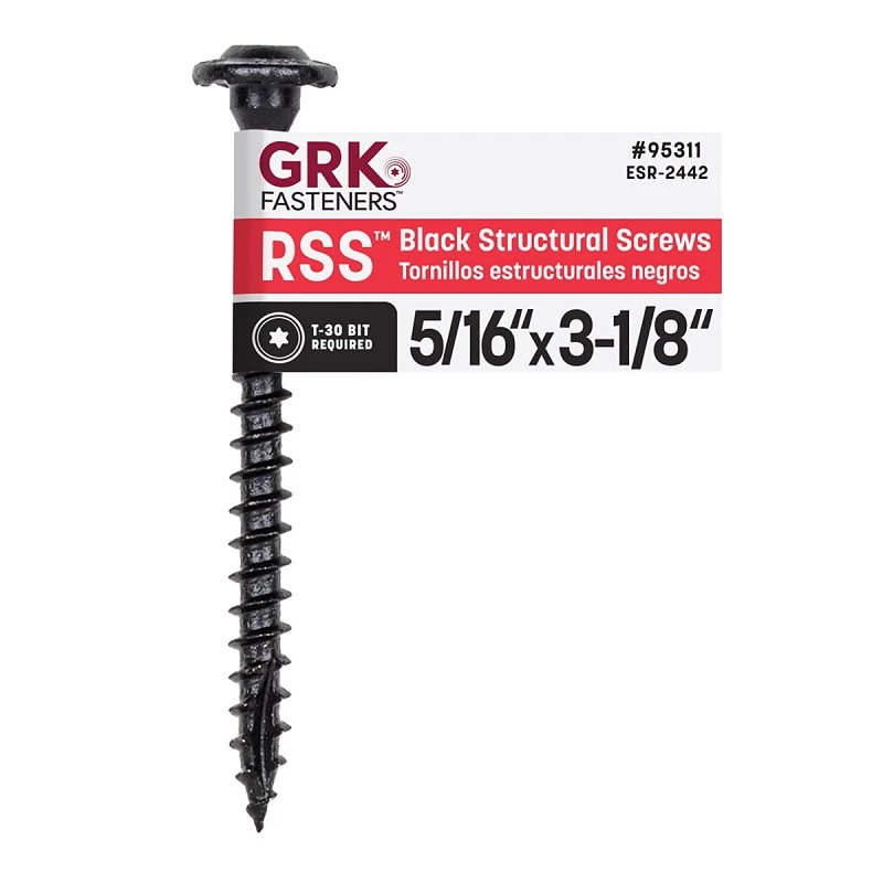 Grk Rss 5/16 In. X 3-1/8 In. Black Star Drive Structural Wood Screw