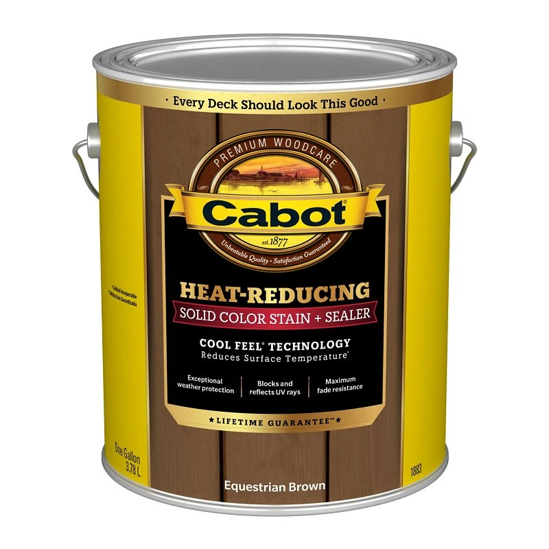 Cabot Heat-reducing Solid Color Stain And Sealer, Equestrian Brown, 1 Gallon