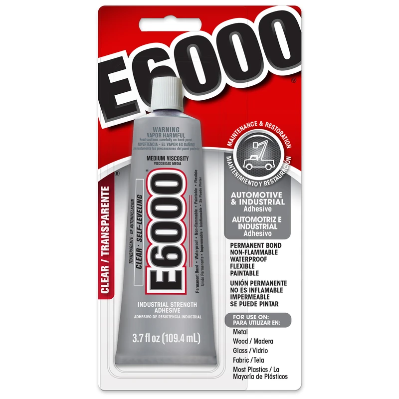 E6000 Industrial Adhesive, Clear, 3.7 oz.