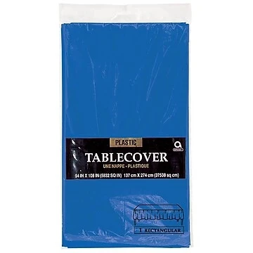 Royal Blue Solid Plastic Table Cover - Party Paper Goods