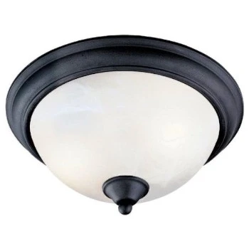 Hardware House Tuscany 2-light Flush Mount Ceiling Fixture 12.5" X 6" Textured Black