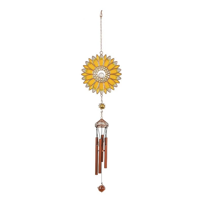 Sunflower Sparkle Wind Chime With Colorful Accents And Durable Design