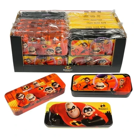 3 Piece Incredibles 2 Tin Pencil Case Set