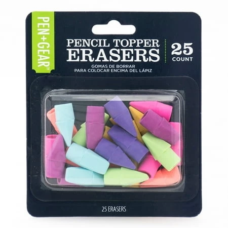 (5 Pack) Pen + Gear 25pk Pencil Topper Erasers