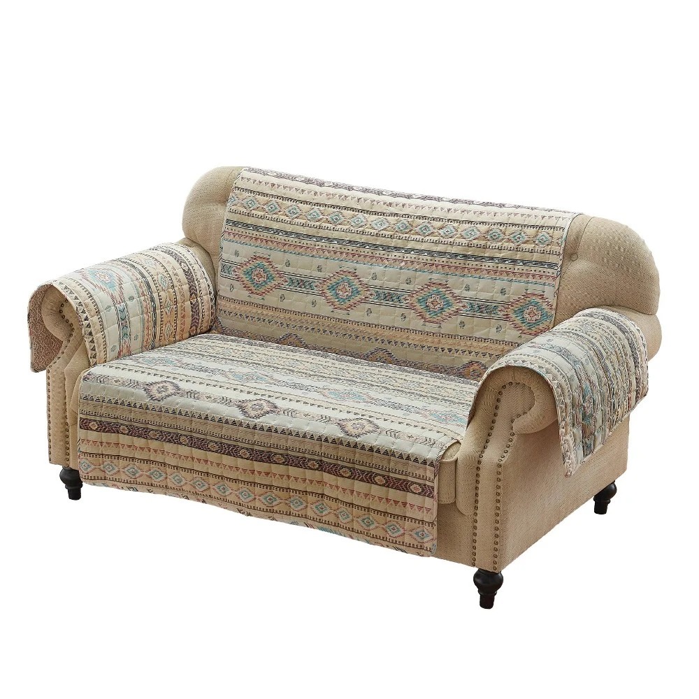 Barefoot Bungalow Phoenix Reversible Loveseat Slipcover Tan Furniture Protector