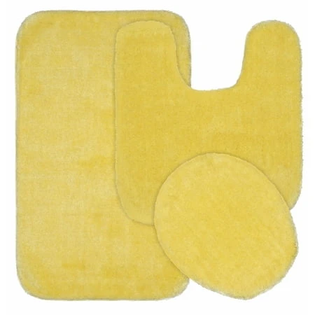 Garland Rug Traditional Rubber Ducky Yellow 3-piece Plush Bath Mat Set