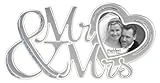 Malden Mr & Mrs Signature Metal Picture Frame - 3x3 Wedding Celebration
