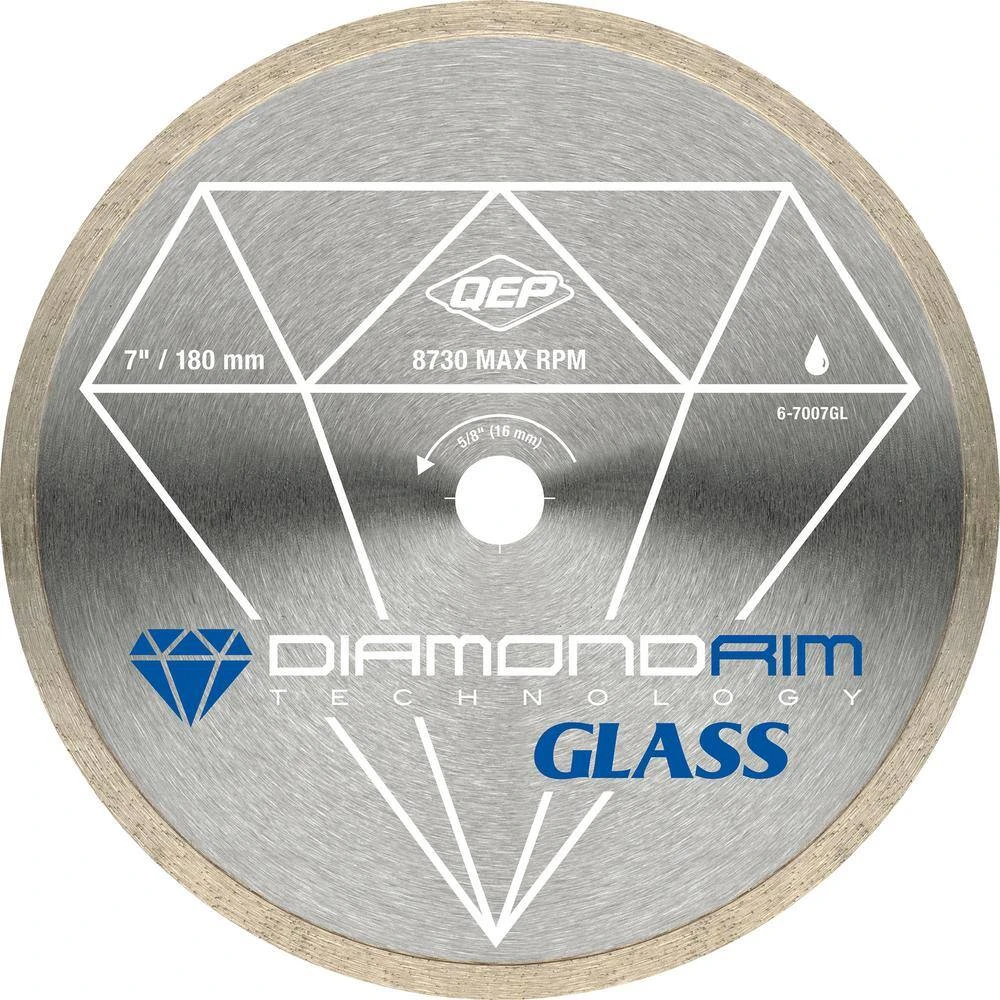 Qep Glass Series 7 In. Wet Tile Saw Continuous Rim Diamond Blade 6-7007gl
