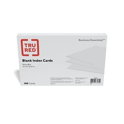 Oxford Unruled Index Cards 5 x 8 White 100/Pack 50