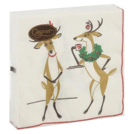 Caspari Mistletoe Meets Toddy Paper Cocktail Napkins - 20 Per Package