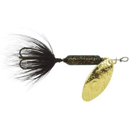 Yakima Bait Wordens Original Rooster Tail Spinner Lure, Glitter Black, 1/16-ounce