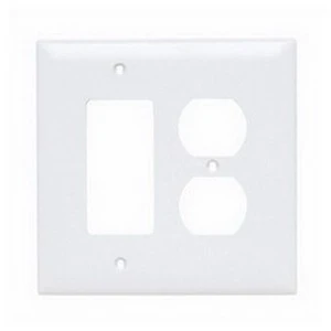 Pass & Seymour Tpj826-w Jumbo 2 Gang Combination Wallplate Thermoplastic Nylon White