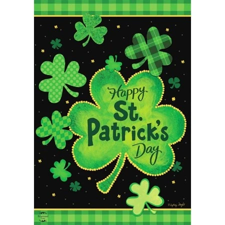 St. Patrick's Day Shamrock Garden Flag Patterned Clover 12.5 X 18 Inches