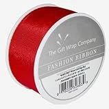 The Gift Wrap Company 1 7/16-inch Wired Gold Edge Satin Ribbon In Red, Model 16028-03