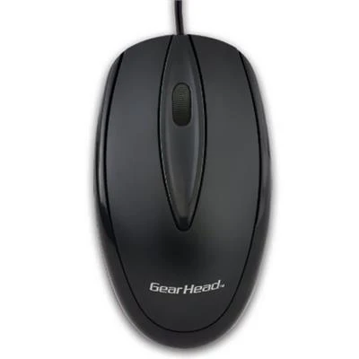 Gear Head Om3400u 3-button Optical Wheel Mouse - Usb Wired - Black