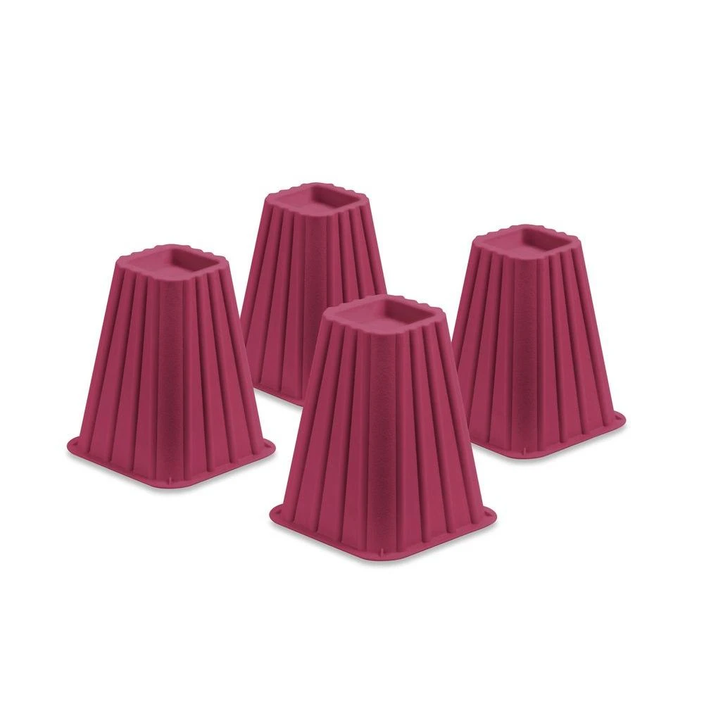 Pink Plastic Bed Risers(Set of 4)