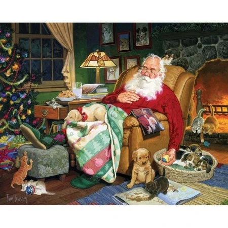 White Mountain Santa's Naptime 1000 Piece Jigsaw Puzzle