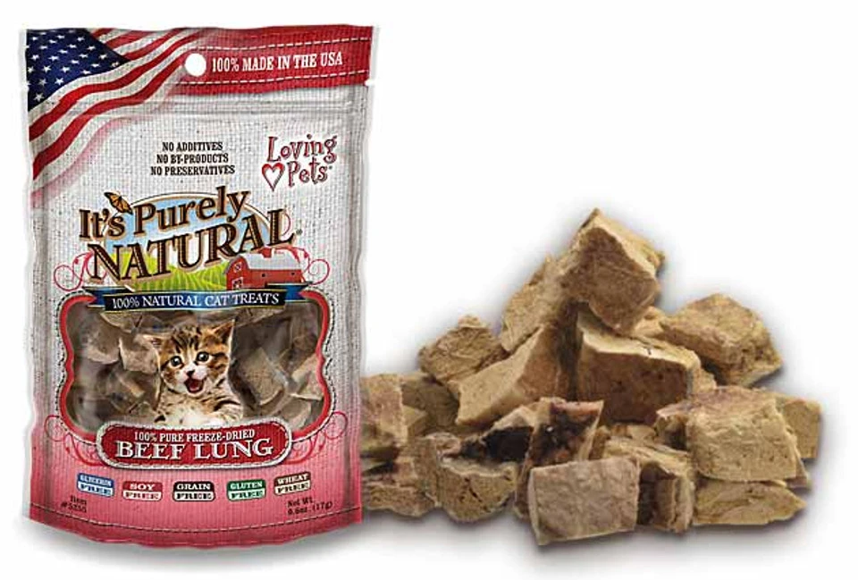 Loving Pets Purrfectly Natural 0.6 Ounce Beef Lung Cat Treats 100% Pure