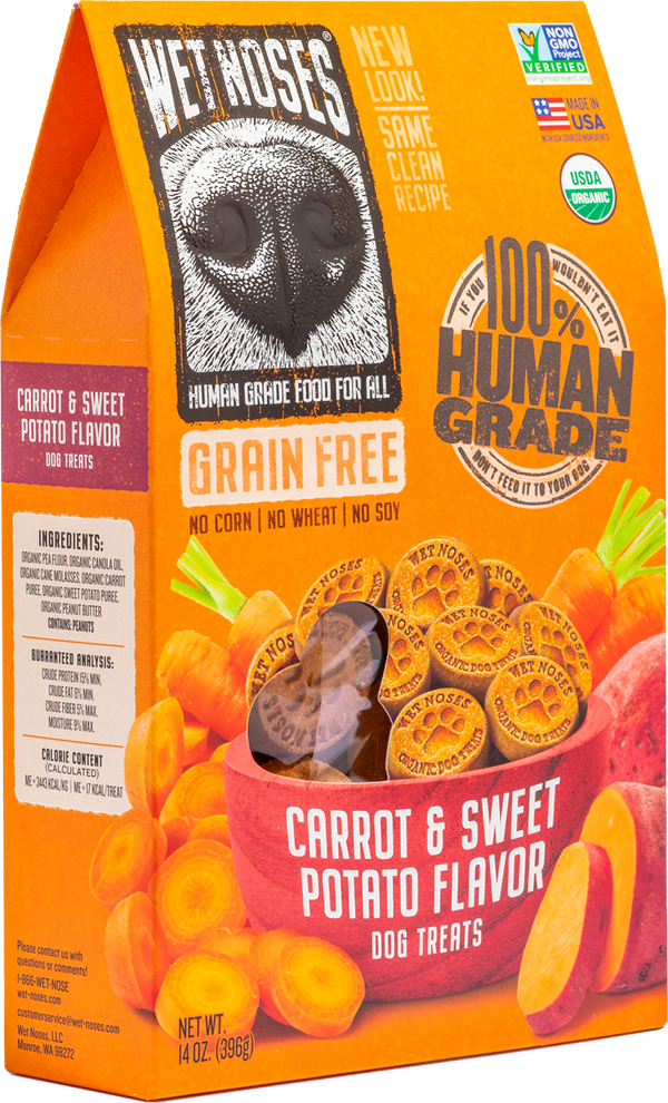 Wet Noses Grain Free Carrot & Sweet Potato Dog Treats, 14 Ounces