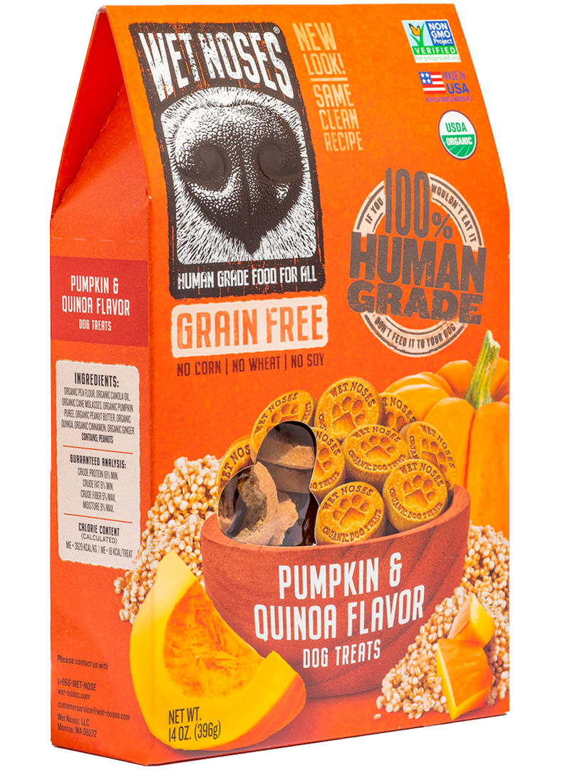 Wet Noses Grain Free Pumpkin Quinoa Dog Treats, 14 Ounces