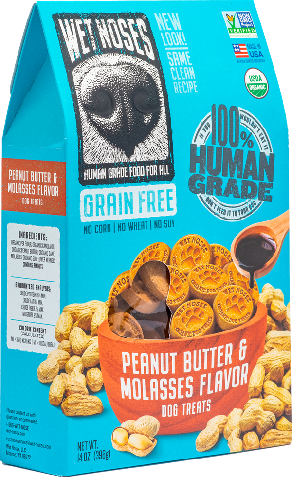 Wet Noses Grain Free Peanut Butter And Molasses Dog Treats, 14 Ounces
