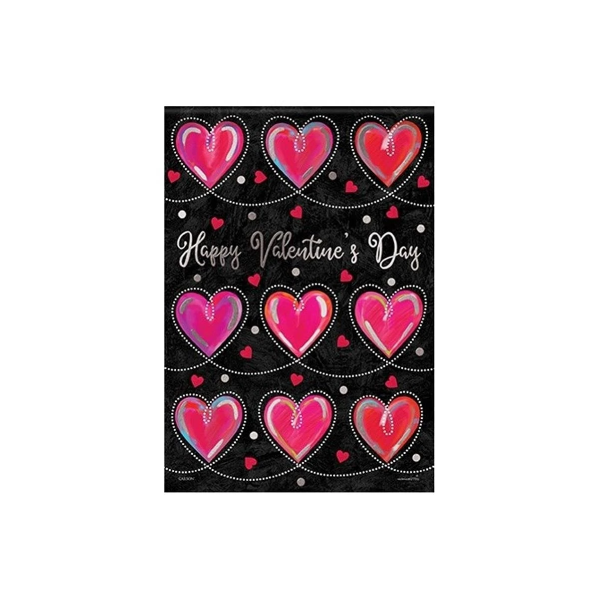 243043 12.5 X 18 Inch Foil Durasoft Loopy Hearts Garden Flag