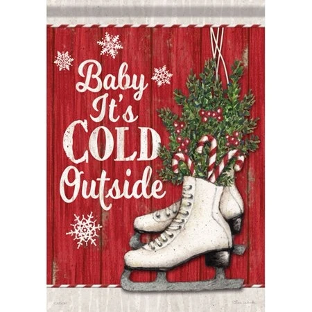 Carson Garden Flag - Candy Cane Skates Design For Outdoor Decoration