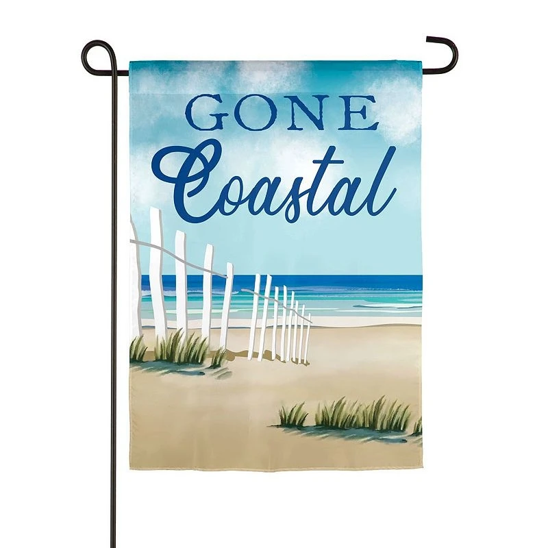 Gone Coastal Multicolor Garden Flag For Outdoor Decor