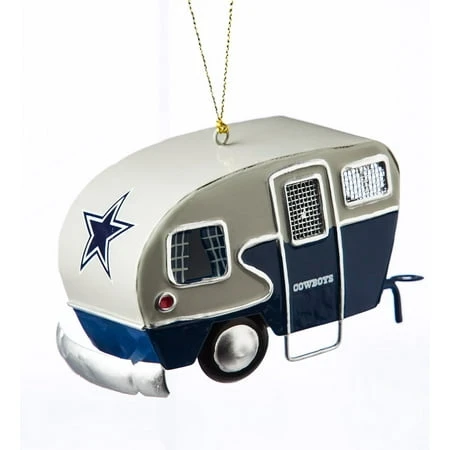 Dallas Cowboys Official Nfl Metal Camper Trailer Christmas Ornament 2 Inch X 2 Inch