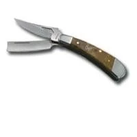 Sarge Sarsk-423 3.5 Inch Two Blade Folding Knife With Burl Wood Handle