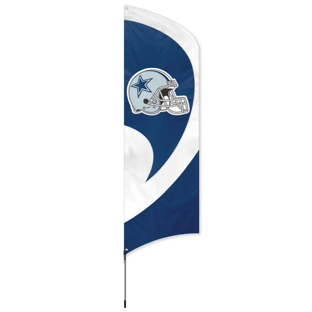 Dallas Cowboys Tall Team Flag With Pole 102" Length X 30" Width Nylon
