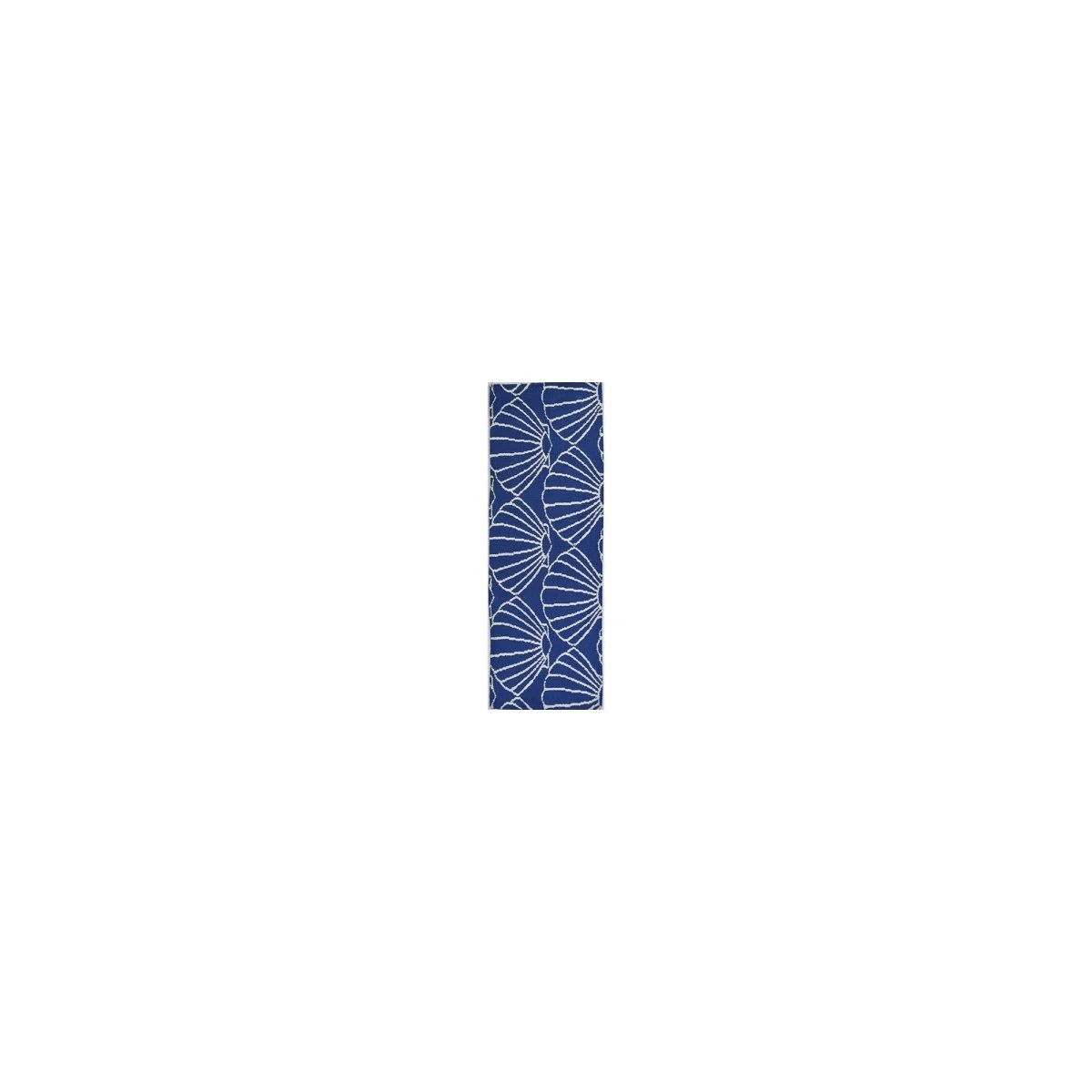 21' X 54' Blue And White Decorative Shell Repeat Design Area Rug