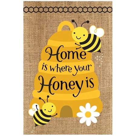 Custom Decor Burlap Garden Flag - Honey Bee Design, 12 In X 18 In