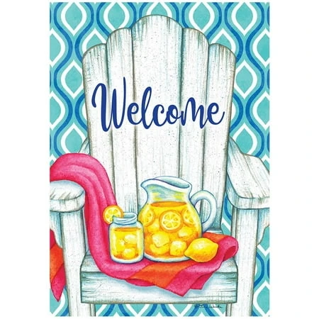Custom Decor Garden Flag - White Adirondack Design For Outdoor Use