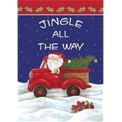 Custom Decor Santa's Truck House Flag 28 X 40 In. Polyester