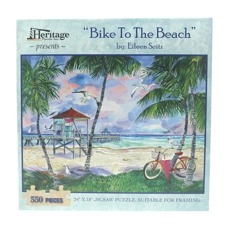 Heritage Puzzle Inc. Bike To The Beach Jigsaw Puzzle (550-Piece)