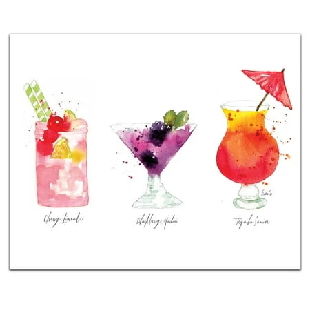 Counter Art Cart2202075 Cocktail Splash Small Tempered Glass Counter Saver Cutting Board