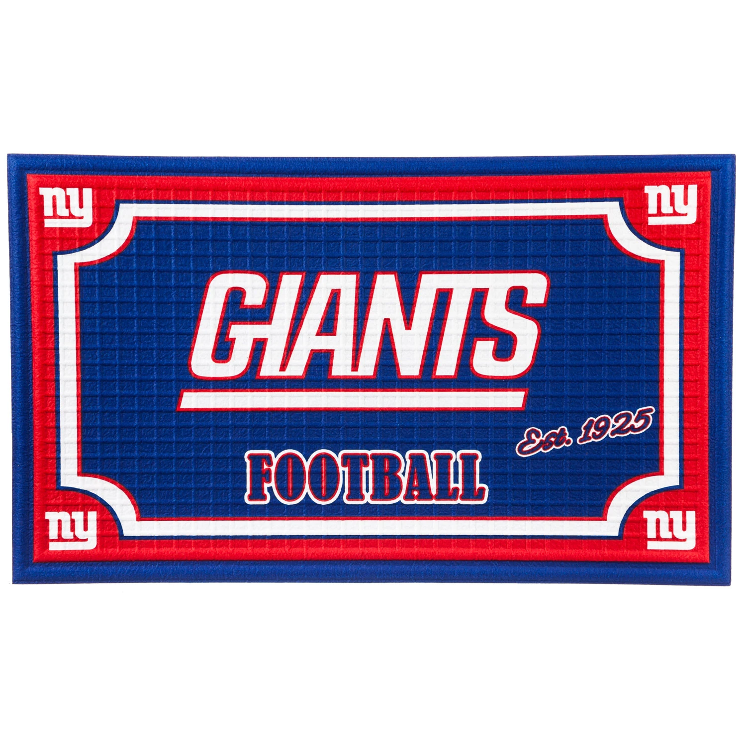 New York Giants 18 In. X 30 In. Embossed Welcome Mat - Team Colors