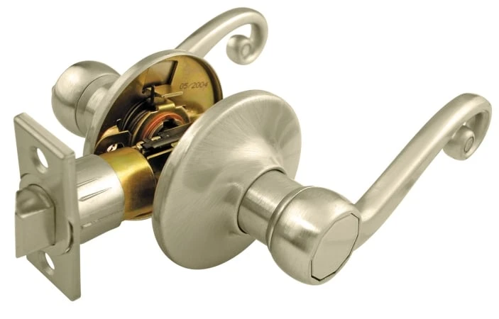 Ultra Satin Nickel Hall And Closet Passage Lever 44587 Gettysburg Scroll Design
