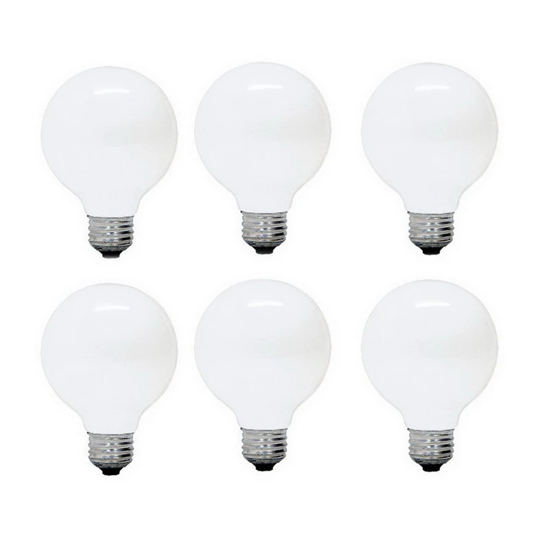 Ge 24657 Proline 25 Watt G25 Decorative Globe Light Bulb - 130 Volt, Frosted
