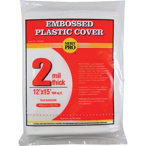 Merit Pro 389 12' X 15' 2 Mil. Dynamic Plastic Drop Cloth Flat Pack