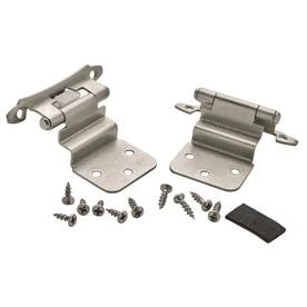 Amerock 2-Pack 3/8-in Satin Silver Self-Closing Flush Cabinet Hinge